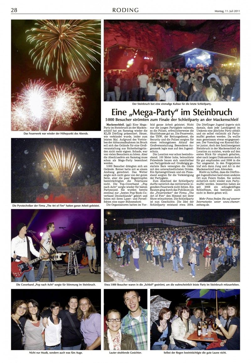 Eine &quot;Mega-Party&quot; im Steinbruch