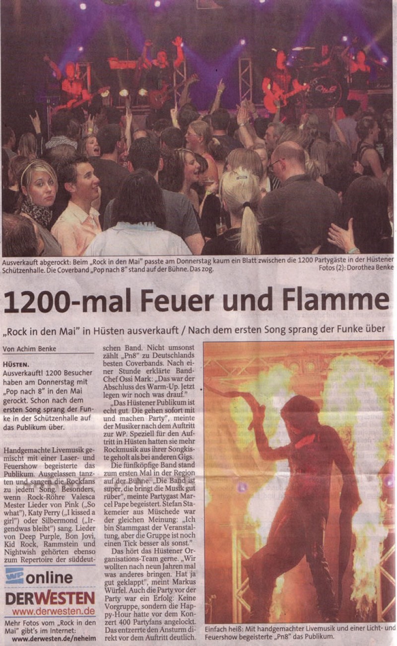 1200-mal Feuer und Flamme &quot;Rock in den Mai&quot; in Hüsten ausverkauft