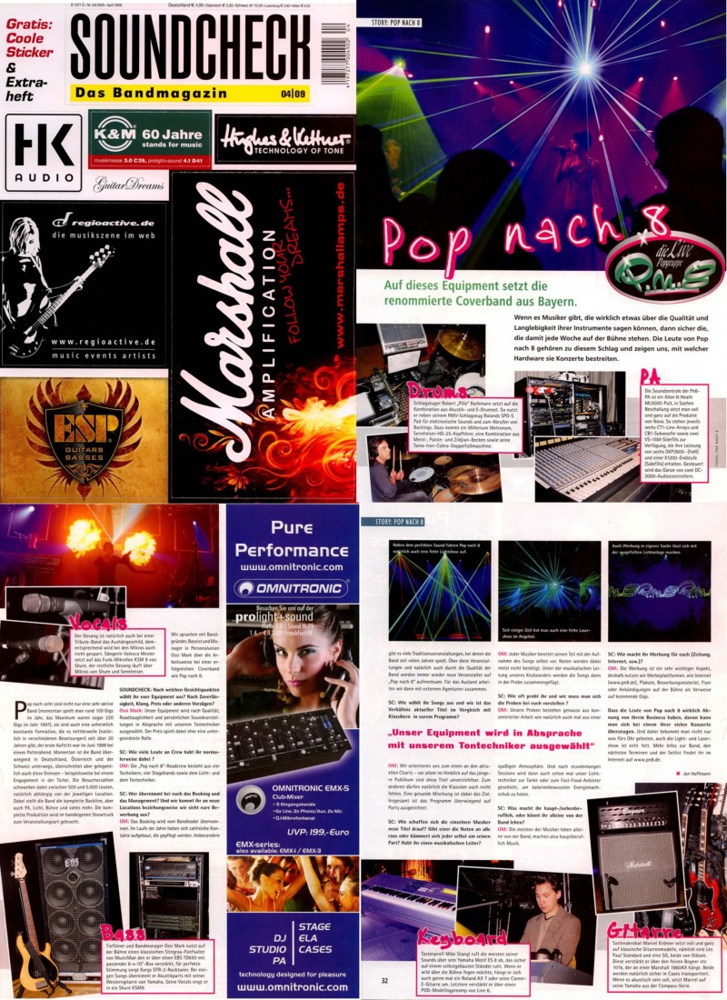 P.n.8 in der Musikerzeitschrift SOUNDCHECK Ausgabe 4/2009