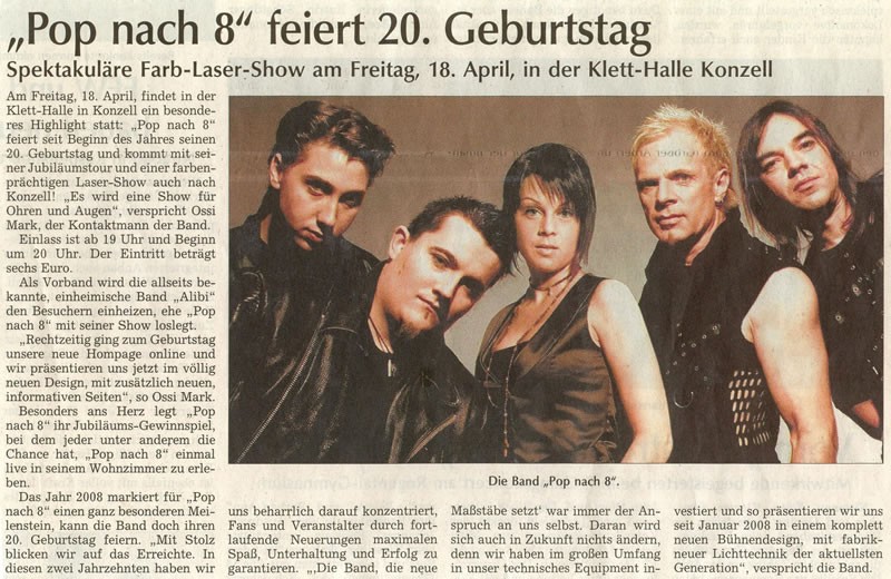 &quot;Pop nach 8&quot; feiert 20. Geburtstag