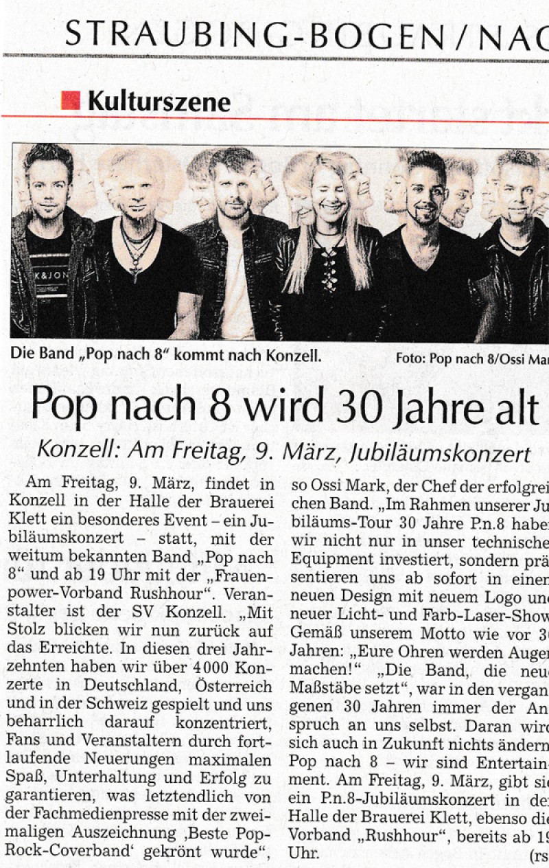 Pop nach 8 wird 30 Jahre alt